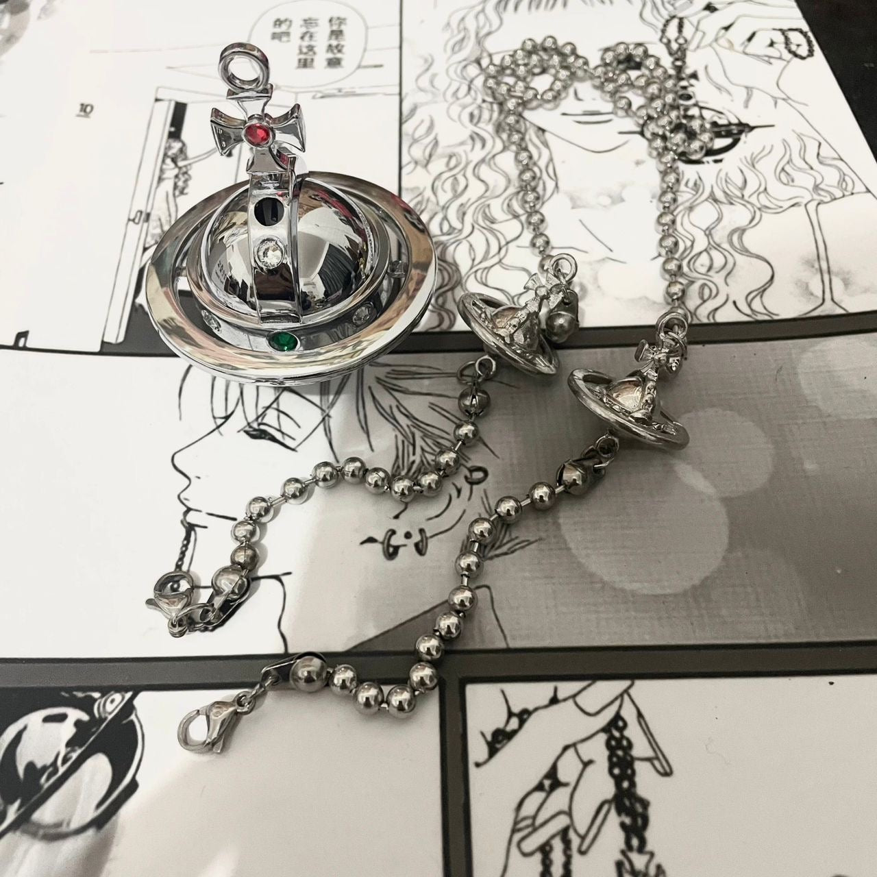 Shins Lighter Orb Necklace Gold & Silver