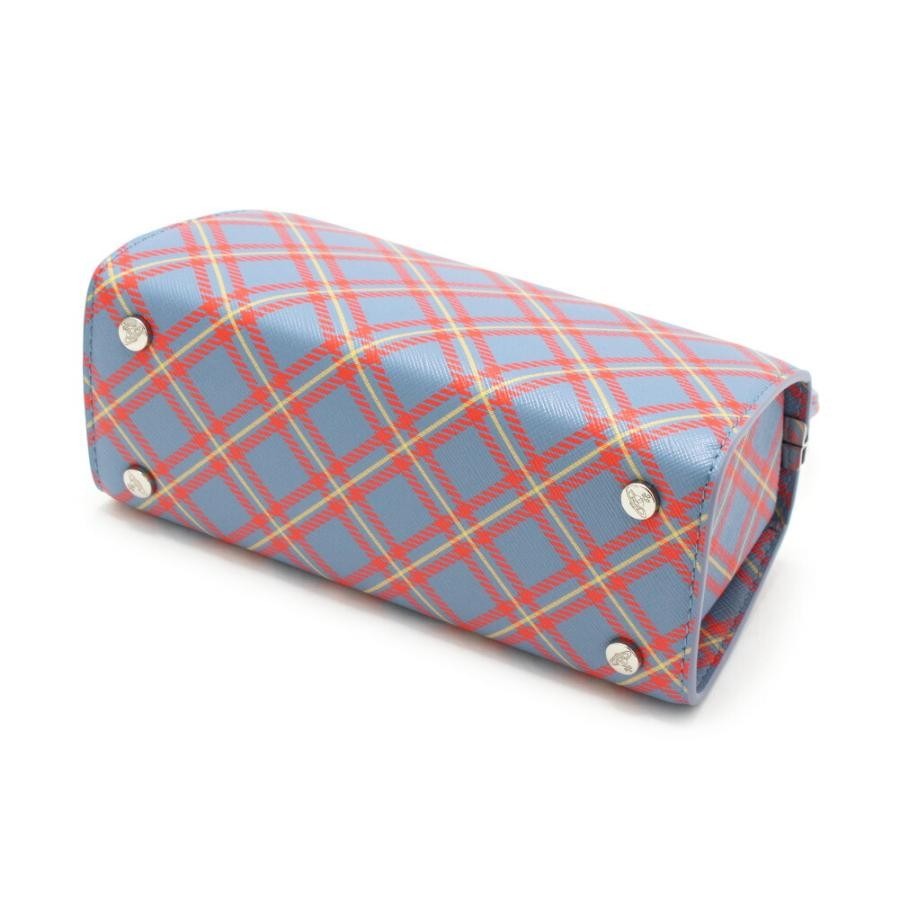 Tartan Print Kiss Lock Top Handle Crossbody Handbag