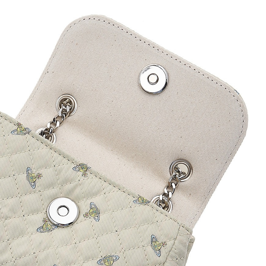 Quilted Orb Monogram Off White Crossbody Bag