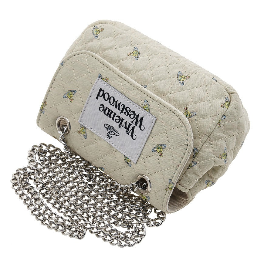 Quilted Orb Monogram Off White Crossbody Bag